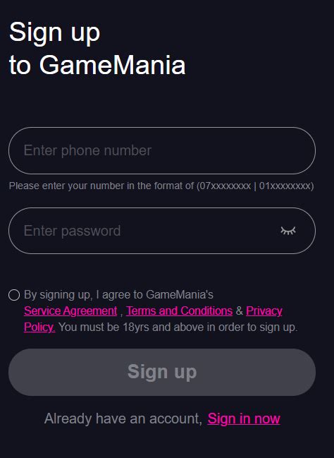 gamemania account login